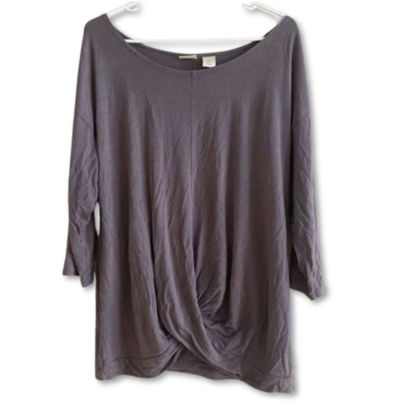 St Tropez Grey Twist Hem Shirt - Picture 1 of 4